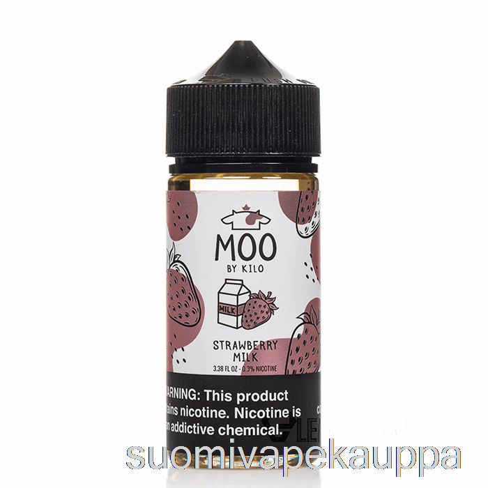 Vape Netistä Mansikkamaito - Moo E-nesteet - 100ml 0mg